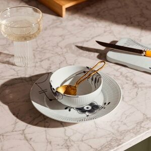 Royal Copenhagen black fluted mega salad plate